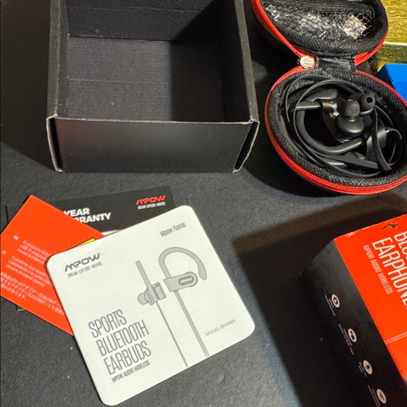 Mpow Flame Red Sports Bluetooth Earphones - Picture 3 of 4